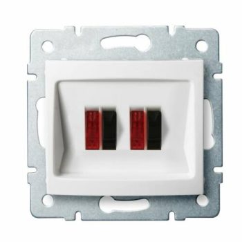   Kanlux LOGI Dupla hangszóró csatlakozó aljzat (4 kivezetéssel) fehér