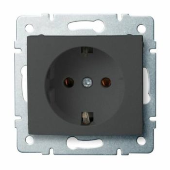   Kanlux LOGI Schuko földelt dugalj tűzbiztos műanyag grafit