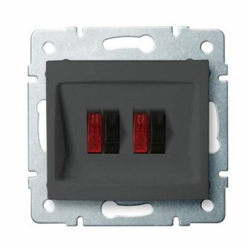   Kanlux LOGI Dupla hangszóró csatlakozó aljzat (4 kivezetéssel) grafit