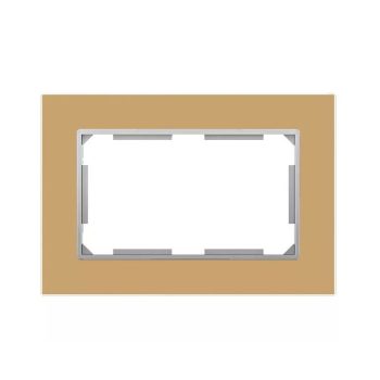 ELDLUX ELDIRA dupla 2P+F konnektorhoz üveg keret arany