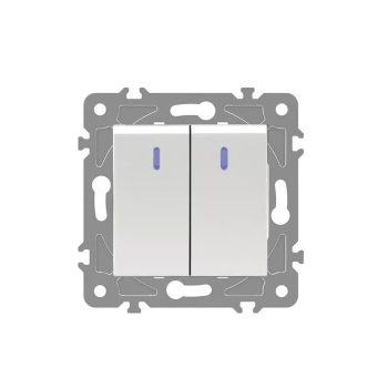   ELDLUX ELDGROUND jelzőfényes kettős váltókapcsoló fehér