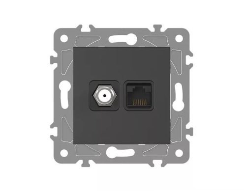 ELDLUX ELDGROUND SAT (13db) + RJ45 Cat.5e UTP aljzat fekete