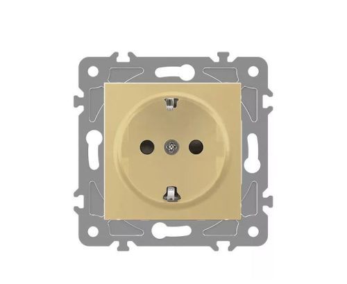 ELDGROUND 2P+F konnektor gyerekvédelemmel arany csavaros