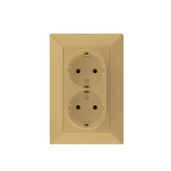 ELDLUX ELDGROUND Dupla 2P+F csatlakozóaljzat arany