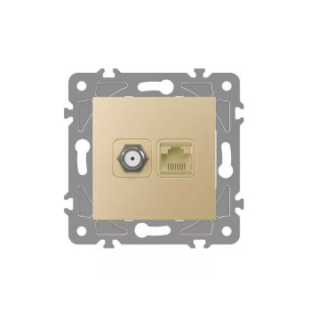 ELDLUX ELDGROUND SAT (13db) + RJ45 Cat.5e UTP aljzat arany