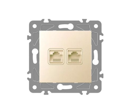 ELDLUX ELDGROUND 2×RJ45 Cat.6 UTP aljzat arany