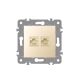ELDLUX ELDGROUND 2×RJ45 Cat.6 UTP aljzat arany