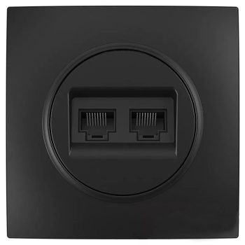 ELDLUX ELDELIN 2×RJ45 Cat.5e UTP aljzat fekete