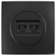 ELDLUX ELDELIN 2×RJ45 Cat.5e UTP aljzat fekete