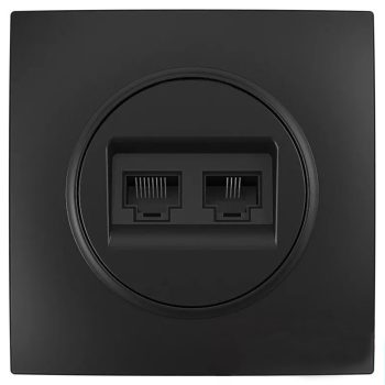 ELDLUX ELDELIN RJ11 TEL + RJ45 Cat.5e UTP aljzat fekete