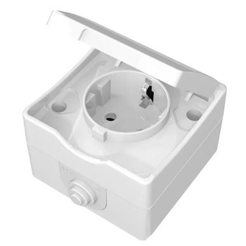   ELDLUX ELDDROP falon kívüli 2P+F konnektor gyerekvédelemmel fehér IP54