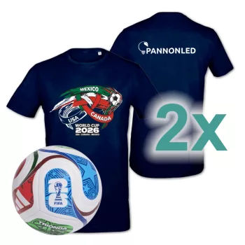   2026-os VB szurkolói póló (2db) és Adidas labda (1db) csomag