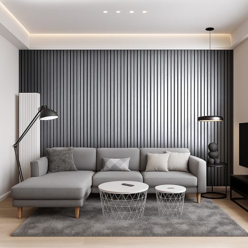 Akusztikus falpanel Ezüst metál 280 cm