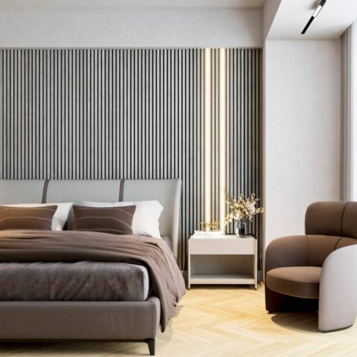 Akusztikus falpanel Világos szürke 280 cm