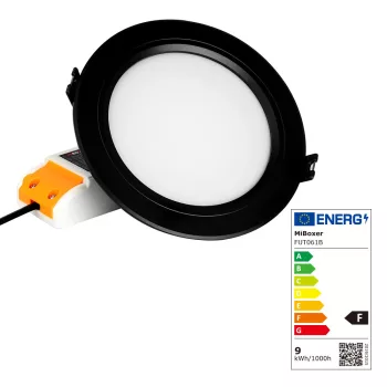   MiBoxer 9 Watt Kerek Süllyeszthető 720Lm RGB+CCT Lámpa Fekete