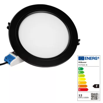   MiBoxer 12 Watt Kerek Süllyeszthető 1100Lm RGB+CCT Lámpa Fekete