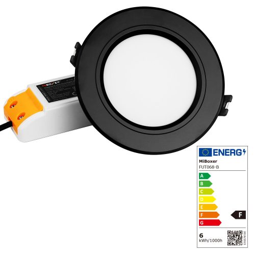MiBoxer 6 Watt Kerek Süllyeszthető 600Lm RGB+CCT Lámpa Fekete