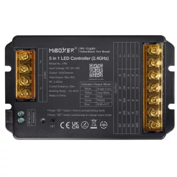   MiBoxer 5 Az 1-Ben Dimmer/CCT/RGB/RGBW/RGB+CCT Led Zóna Vezérlő DC12-48V 30A