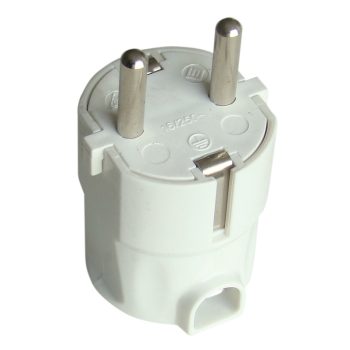 Szerelhető dugvilla, oldalsó kivezetéses, fehér