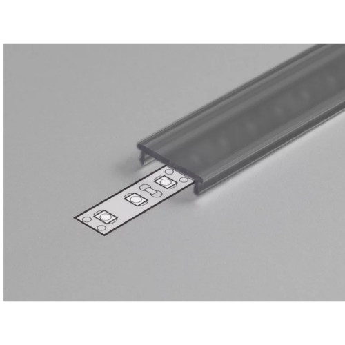 Topmet LED profil fedél  "F" klikk fekete 2 méteres