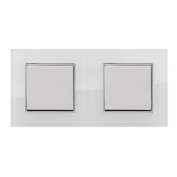 ELDIRA Kettes üveg keret fehér