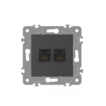 ELDGROUND 2 x RJ45 Cat. 5e UTP aljzat fekete