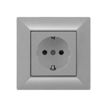 ELDGROUND konnektor gyerekvédelemmel ezüst