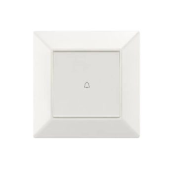 ELDGROUND Nyomókapcsoló csengőjellel fehér rugós