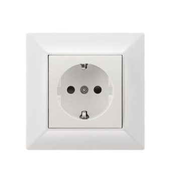   ELDGROUND 2P+F földelt konnektor gyerekvédelemmel fehér rugós