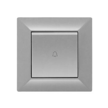 ELDGROUND Nyomókapcsoló csengőjellel ezüst rugós