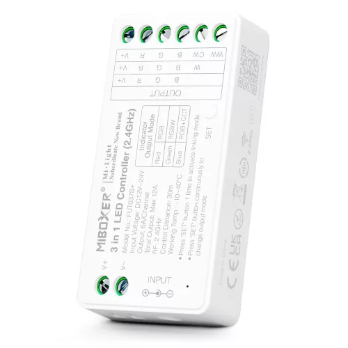 MiBoxer FUT037S+ - RGB/RGBW/RGB+CCT 3in1 LED zóna vezérlő DC12-24V 12A