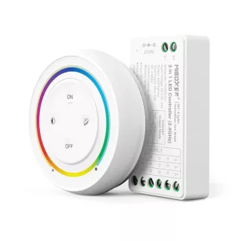   MiBoxer 3 az 1-ben RGB / RGBW / RGB+CCT Smart LED Vezérlő DC12-24V 12A Fehér