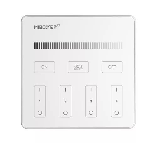 MiBoxer B1 - Dimmer egyszínű LED 4 zónás Smart Panel távirányító - fehér