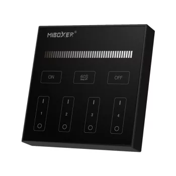   MiBoxer Dimmer Single Color LED 4 Zónás Smart Panel Távirányító Fekete