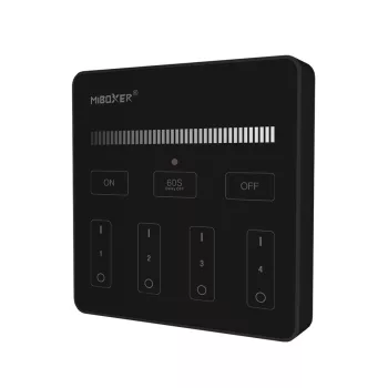   MiBoxer Dimmer Single Color LED 4 Zónás Smart Panel Távirányító Fekete