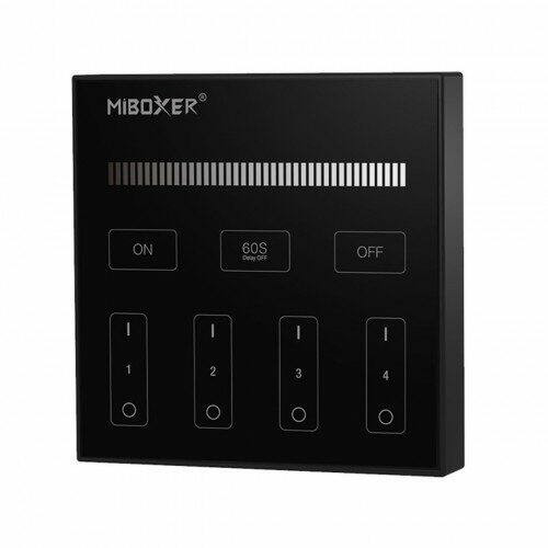 MiBoxer Dimmer Single Color LED 4 Zónás Smart Panel Távirányító Fekete