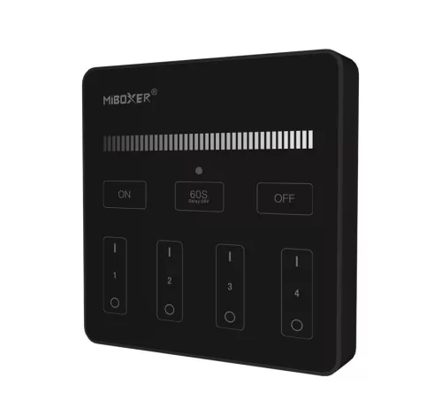 MiBoxer B1-B - Dimmer egyszínű LED 4 zónás Smart Panel távirányító - fekete