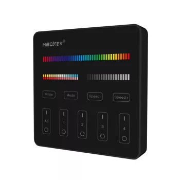   MiBoxer RGB + CCT 4 Zónás Smart Panel Távirányító Fekete