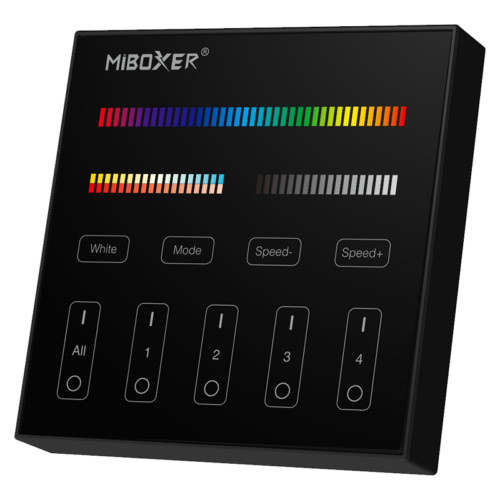 MiBoxer RGB + CCT 4 Zónás Smart Panel Távirányító Fekete