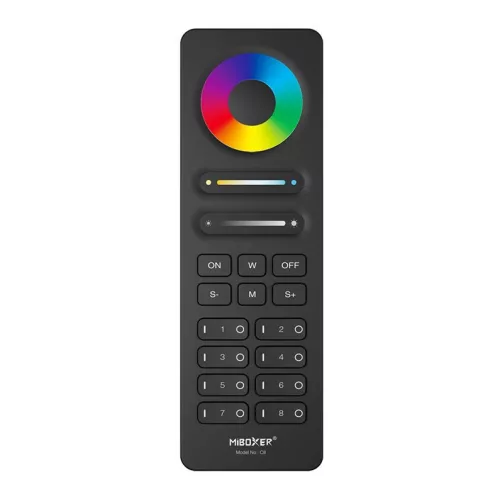 MiBoxer C8 - RGB+CCT 8 zónás távirányító - fekete