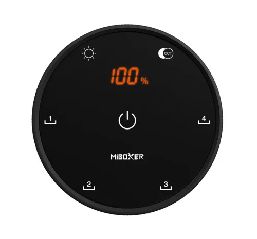 MiBoxer K5 - Dimmer+CCT 4 zónás érintőgombos távirányító 2,4 GHz - fekete