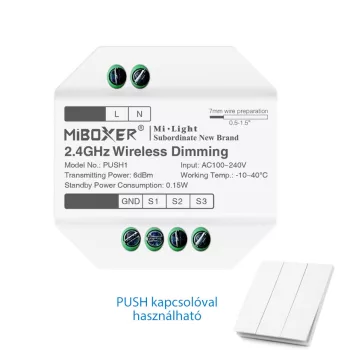 MiBoxer RGB+CCT vezérlő nyomókapcsolóhoz 240V